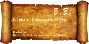 Blahut Bonaventúra névjegykártya